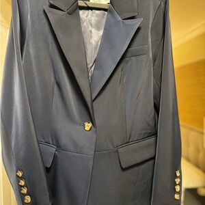 NWT Navy /black Dolce Cabo silk blazer